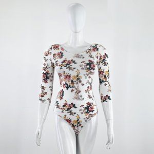 Bershka Women White Print Bodysuit
